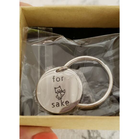 L Parkin "For Fox Sake" Keychain, Stainless Steel, Funny Gift NIB - Picture 2 of 8
